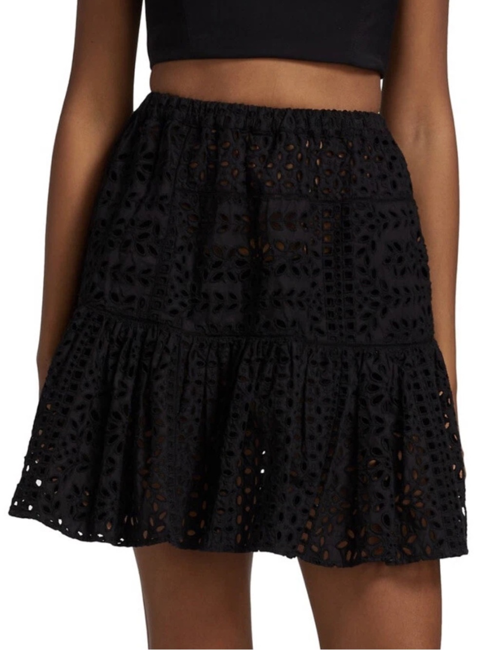 Rhode Carrie black eyelet skirt nwt new